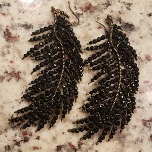 Rhinestone feather earrings